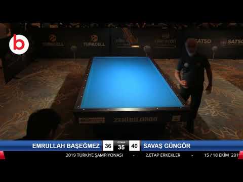 EMRULLAH BAŞEĞMEZ & SAVAŞ GÜNGÖR Bilardo Maçı - 2019 TÜRKİYE ŞAMPİYONASI 2.ETAP-ELEME