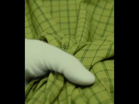Check Pista Green & Deep Green Khadi Cotton 160 GSM Handwoven Fabric — video