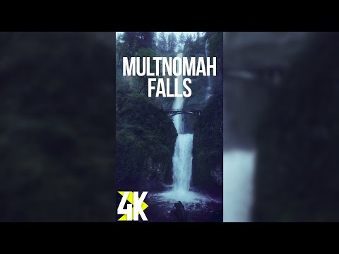 4K Beauty of Multnomah Falls - Cinematic Nature of Oregon for Vertical Screens of Tablets & Phones