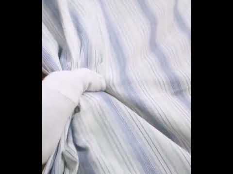 Stripe White Blue And Green Pure Cotton 85 GSM Handwoven Fabric — video