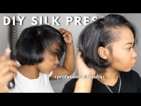 HOW TO: SILK PRESS ON NATURAL HAIR AT HOME + TRIM |...