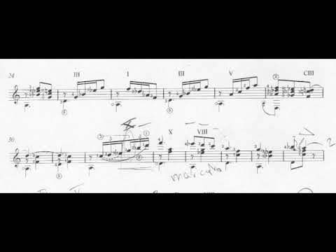 William Walton - Five Bagatelles for Guitar (Score video)