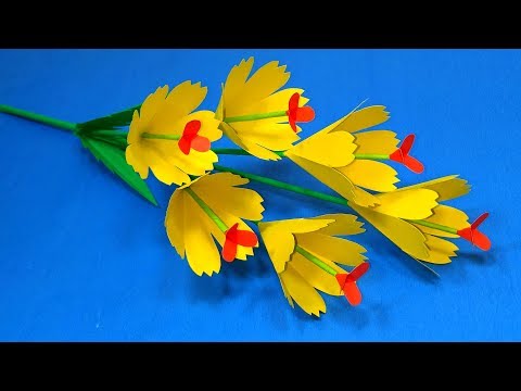 Handmade Paper Flower: Very Beautiful Stick Flower with Paper | Homemade | Jarine's Crafty Creation Video