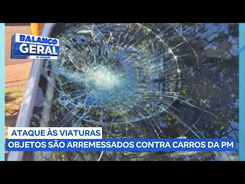 Santa Cruz do Rio Pardo: picaretas, pedras e tijolo arremessados contra duas viaturas da PM