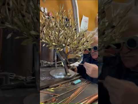 The process of making olive tree sculpture by Aggelos Panagiotidis