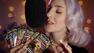 ASMR Fall Asleep in 5 min! ULTRA Closeup Booster Pack Opening - High Mic Sensitivity ✨