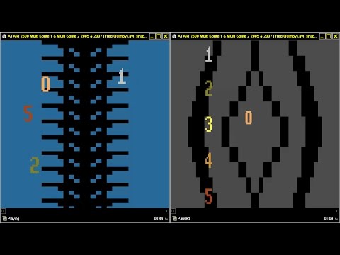 ATARI 2600 Multi Sprite 1 & Multi Sprite 2 2005 & 2007 Fred Quimby