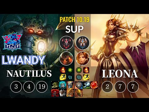 LNG lwandy Nautilus vs Leona Sup - KR Patch 10.19