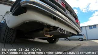 Video: Fox Edelstahl Sportauspuff-Komplettanlage Mercedes E-Klasse W123 230 E (Mod. ohne Kat)