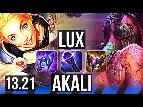 LUX vs AKALI (MID) | Comeback, 1.8M mastery, 400+ games | BR Grandmaster | 13.21