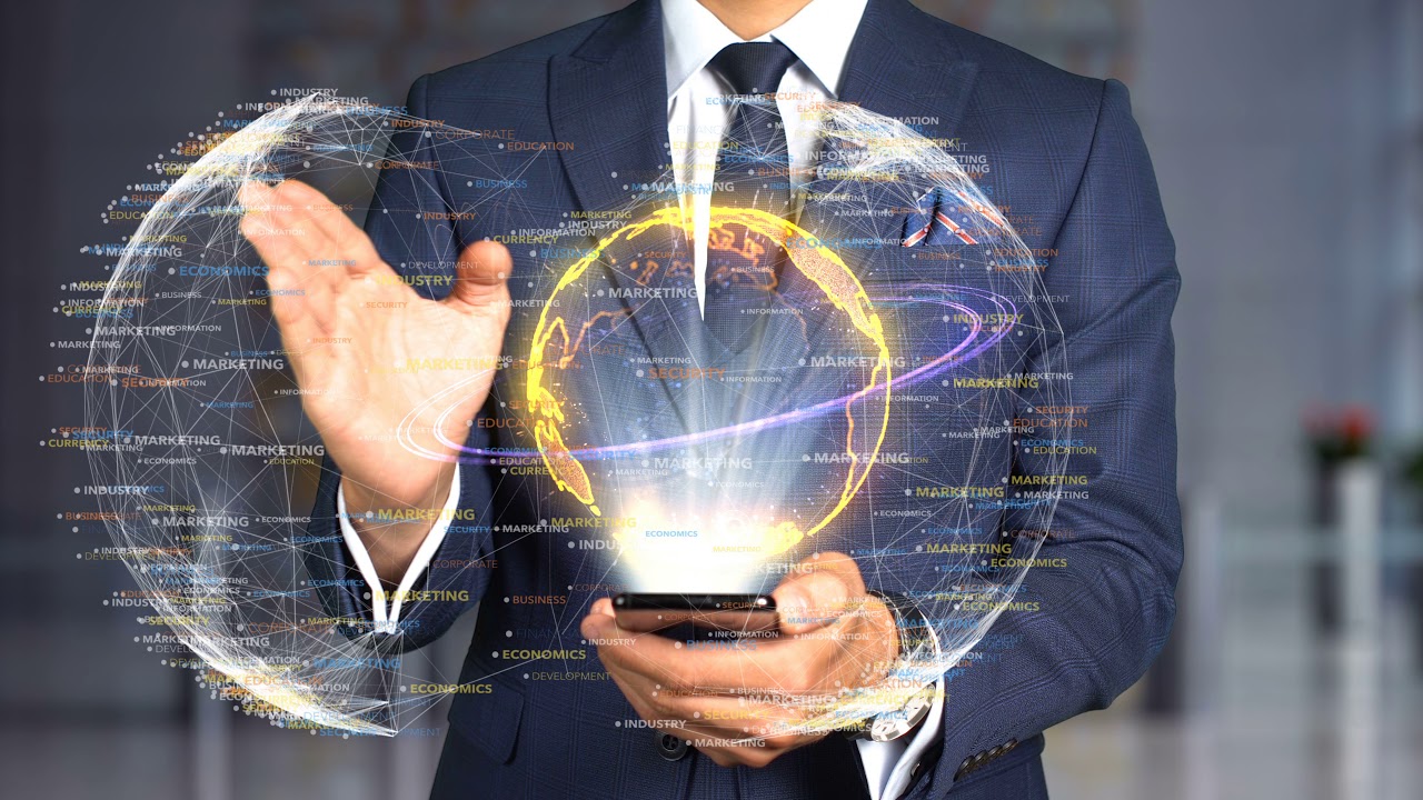 businessman hologram concept tech identification