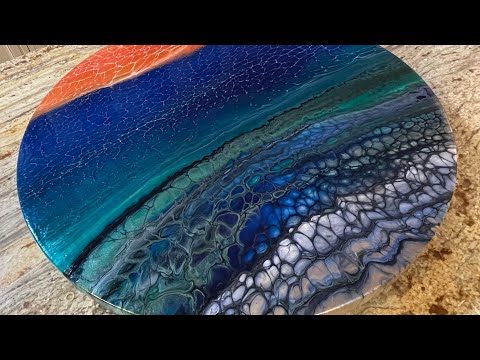 341.  Let’s Go To The Beach!  SheleeArt-Inspired Swipe! / aussie bloom acrylic pour / bloom recipe