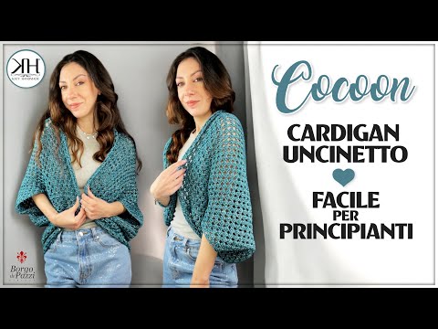 Cardigan "Cocoon" UNCINETTO per TUTTE LE TAGLIE - Tutorial facile per principianti 🌟 #crochet