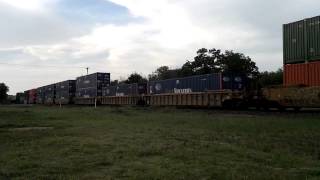 preview picture of video 'UP southbound stack train at Calvert, TX - 4.15.2013'
