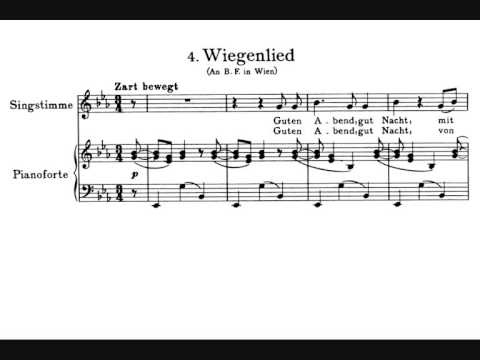 Brahms, Wiegenlied (Lullaby), op. 49 n. 4 (1868) [with english & french subtitles]