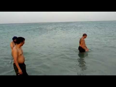 Swiming at kalba beach Fujairah Uae.
