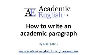 How to write an academic paragraph