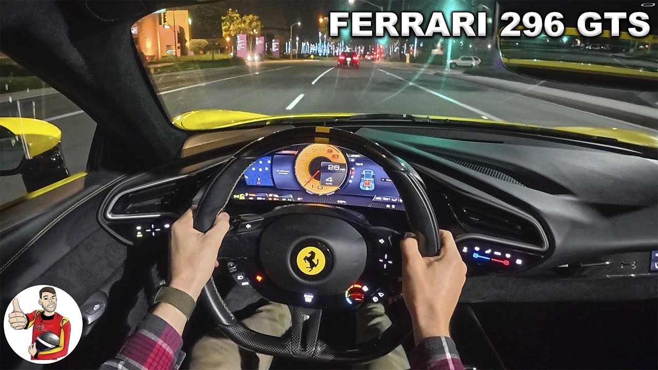2023 Ferrari 296 GTS POV Night Drive (3D Audio)(ASMR)