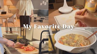 おうちで好きなことを楽しむ休日🌿｜ZOZO購入品・自炊・趣味の時間｜vlog🏡