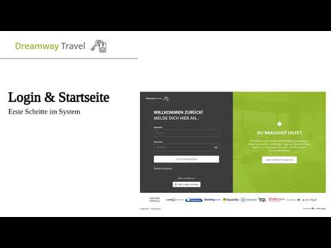 Dreamway Travel – Einführung zu Login & Startseite