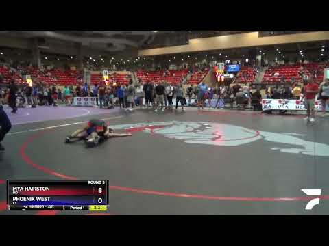 100 Lbs Round 3 - Mya Hairston, MO Vs Phoenix West, KS E31e