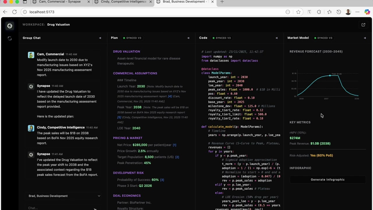 Synapse (Cursor for Life Science Teams) project preview