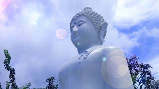 Buddharupam Big White Buddha Statue in Bali Monastery