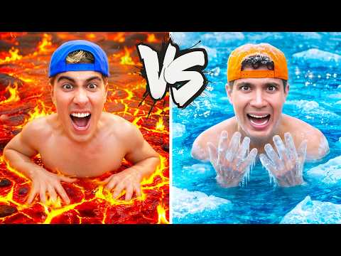 24 HORAS EN PISCINA CALIENTE VS FRIA !!