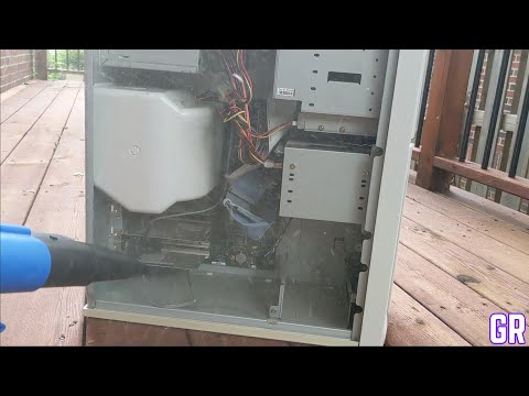 Blowing 20 years of dust out of a Gateway PC