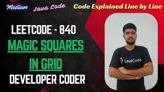 YouTube video 'Magic Squares In Grid | Leetcode 840 | Java Code | Developer Coder'