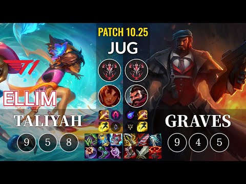 T1 Ellim Taliyah vs Graves Jungle - KR Patch 10.25