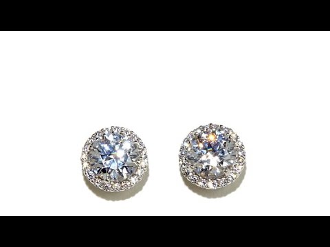 3.38ctw Absolute Round Frame Stud Earrings