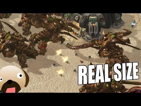 Real Size Zerg 8 Player FFA - Starcraft 2 Real Scale Mod Realistic