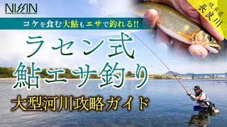 【大型の連発も可能!!】ラセン式 鮎エサ釣り 大型河川攻略ガイド｜引き味・食味ともに楽しめる夏〜晩秋の鮎釣りに注目!!