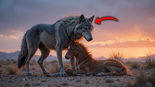 An Old Wolf Discovered a Dying Mustang Foal… What Followed Was Incredibly Touching…