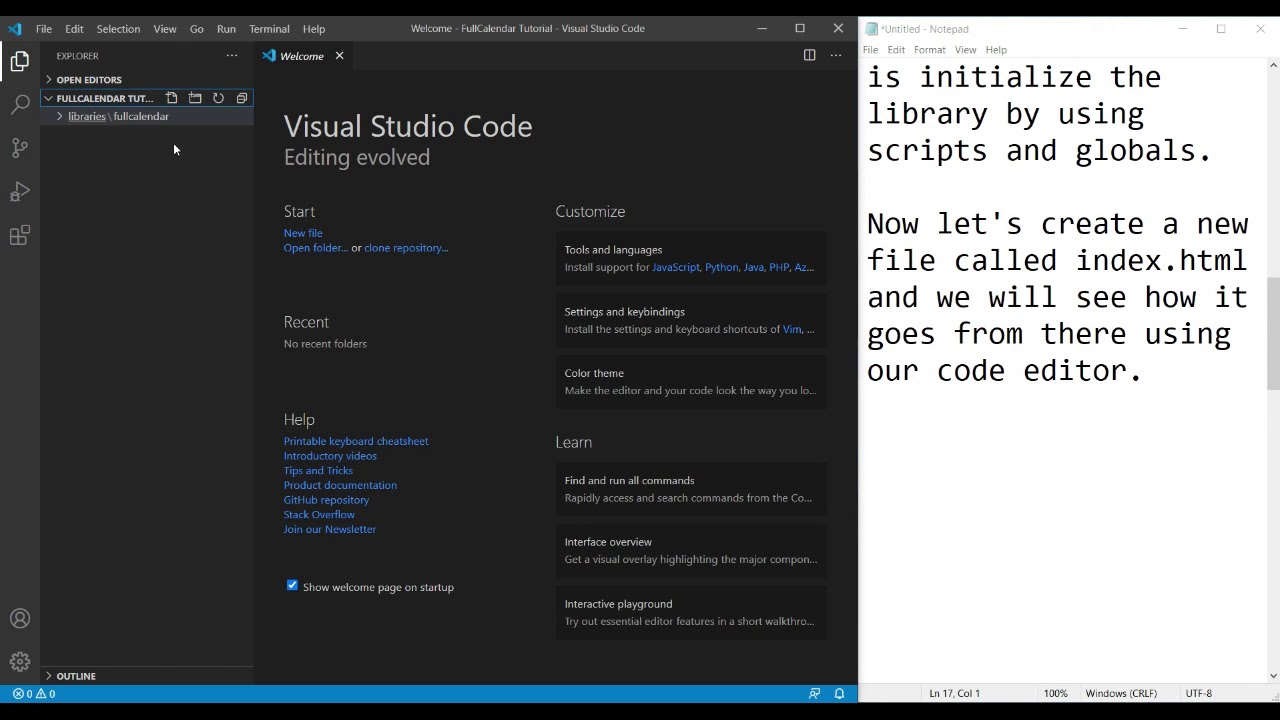 Getting started with FullCalendar part 1