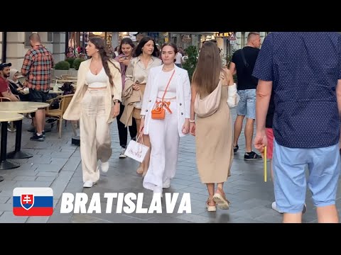 🇸🇰 BRATISLAVA NIGHTLIFE TOUR 15 July Walking Tour|4k UHD 60fps