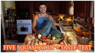 Taste Testing 5 Squashes From The Garden And Making Squash Soup!