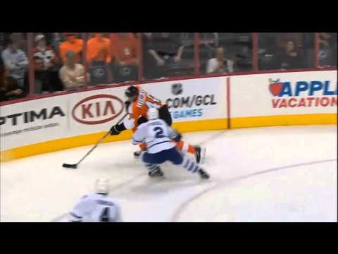 Brayden Schenn wrister goal  1-0 Toronto Maple Leafs vs Philadelphia Flyers 10/2/13 NHL Hockey