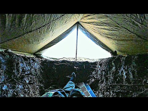 Camping In A TRENCH With A Canvas Roof GONE TERRIBLY WRONG - Camping UNDERGROUND 2.0