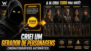 Criei um Gerador de Personagens Cinematográficos Automático - Grátis