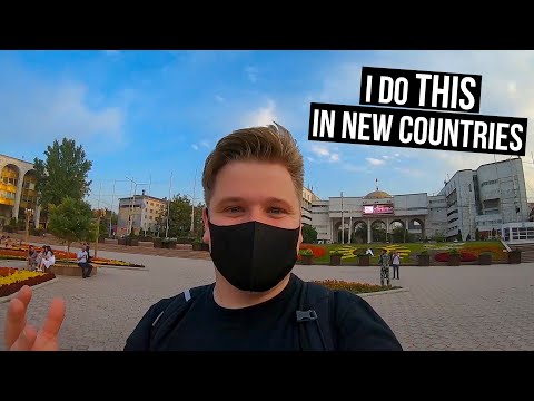 Doing my new country ritual in Kyrgyzstan! 🇰🇬