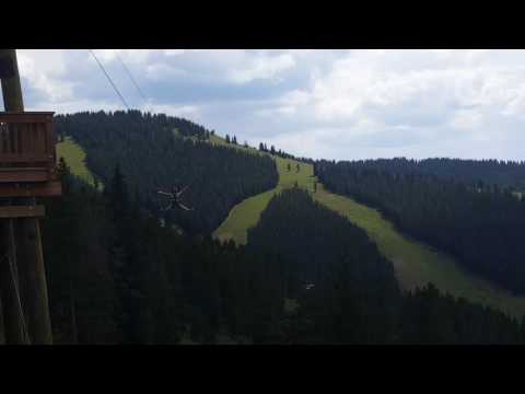 Andrew ziplining at the top of Vail Mountain - August 17, 2016