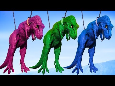 Dinosaur T Rex Color Pack vs Spinosaurus vs I Rex Jurrassic World Evolution Dinosaurs Fighting