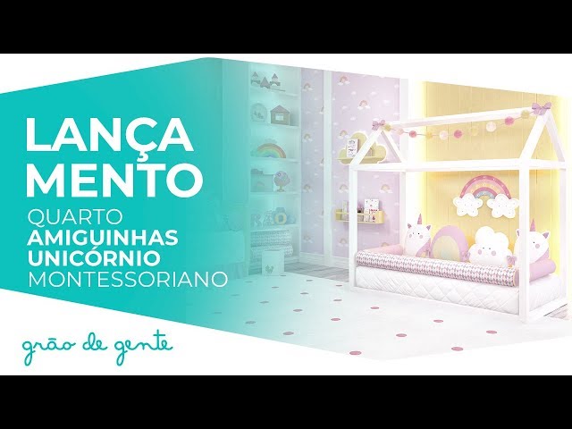 Quarto de Bebê Montessoriano Amiguinhas Unicórnio - Grão de Gente