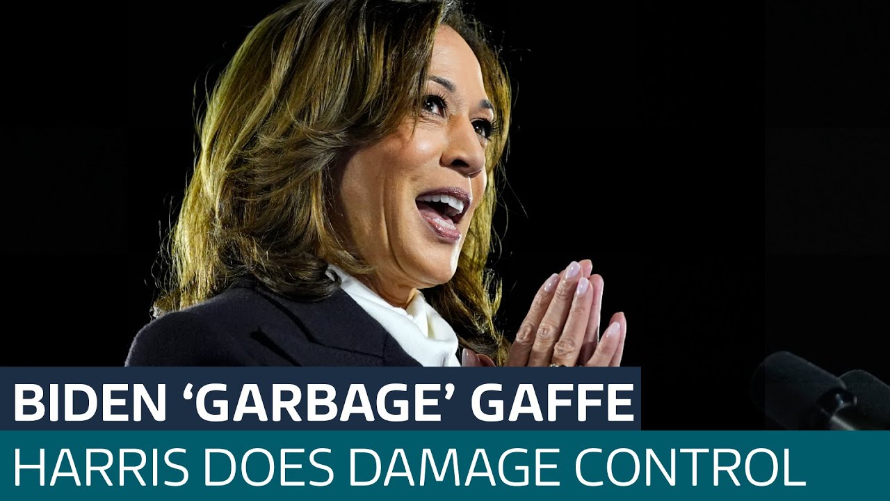 Kamala Harris attempts to rectify Biden's 'garbage' gaffe | ITV News