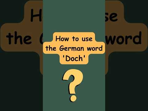 Doch | How do you use Doch in German ? | #shorts  #germanlanguage