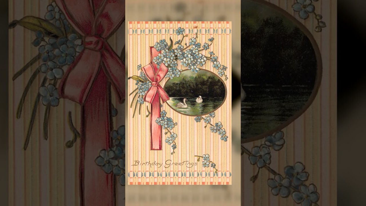 Printed in Germany, Embossed Birthday Greetings Postcard, Early 1900s Video
