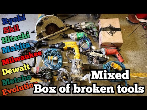 Power Tool repairathon, a real mixed lot of tools in this box of repairs. Some fixed, some NWF