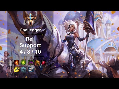 [4K] LOL Challenger Rell Support (4/3/10) Ep.433